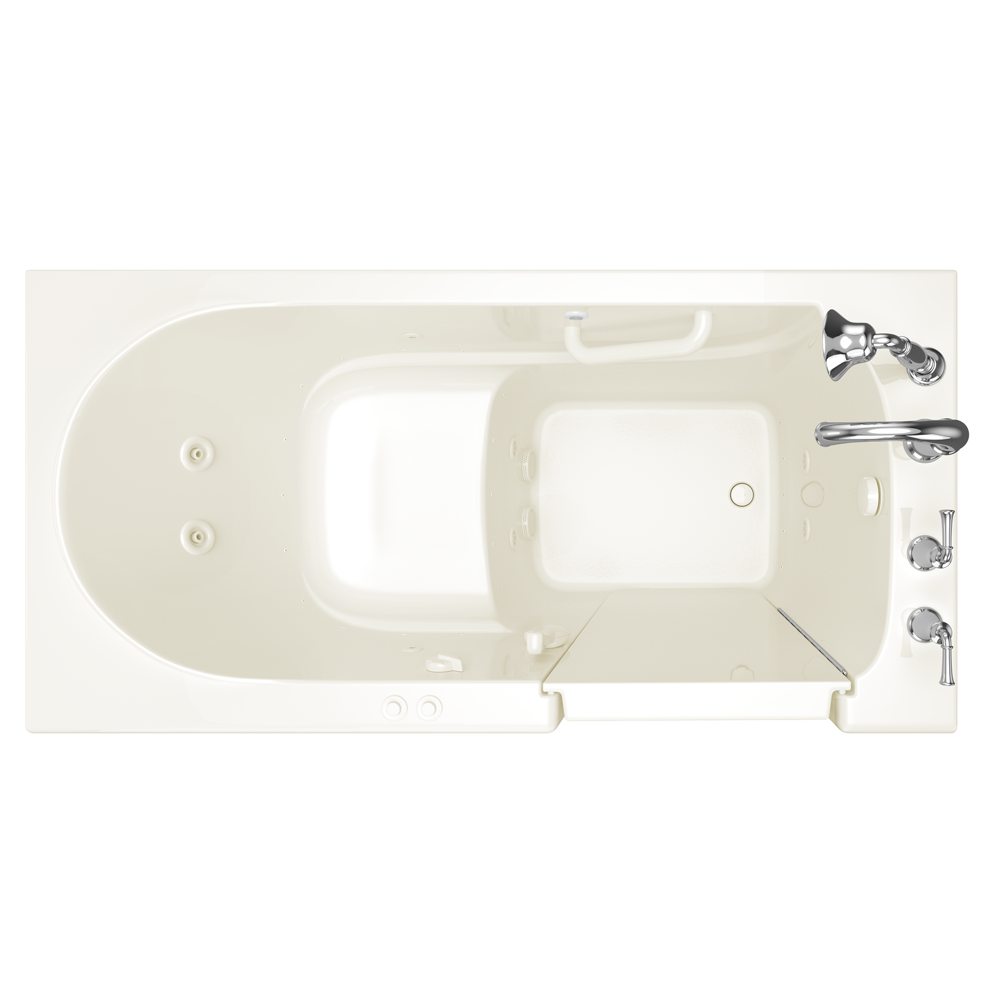 Gelcoat Value Series 30x60 Inch Walk In Bathtub with Combination Air Spa and Whirlpool Massage System   Right Hand Door and Drain WIB LINEN